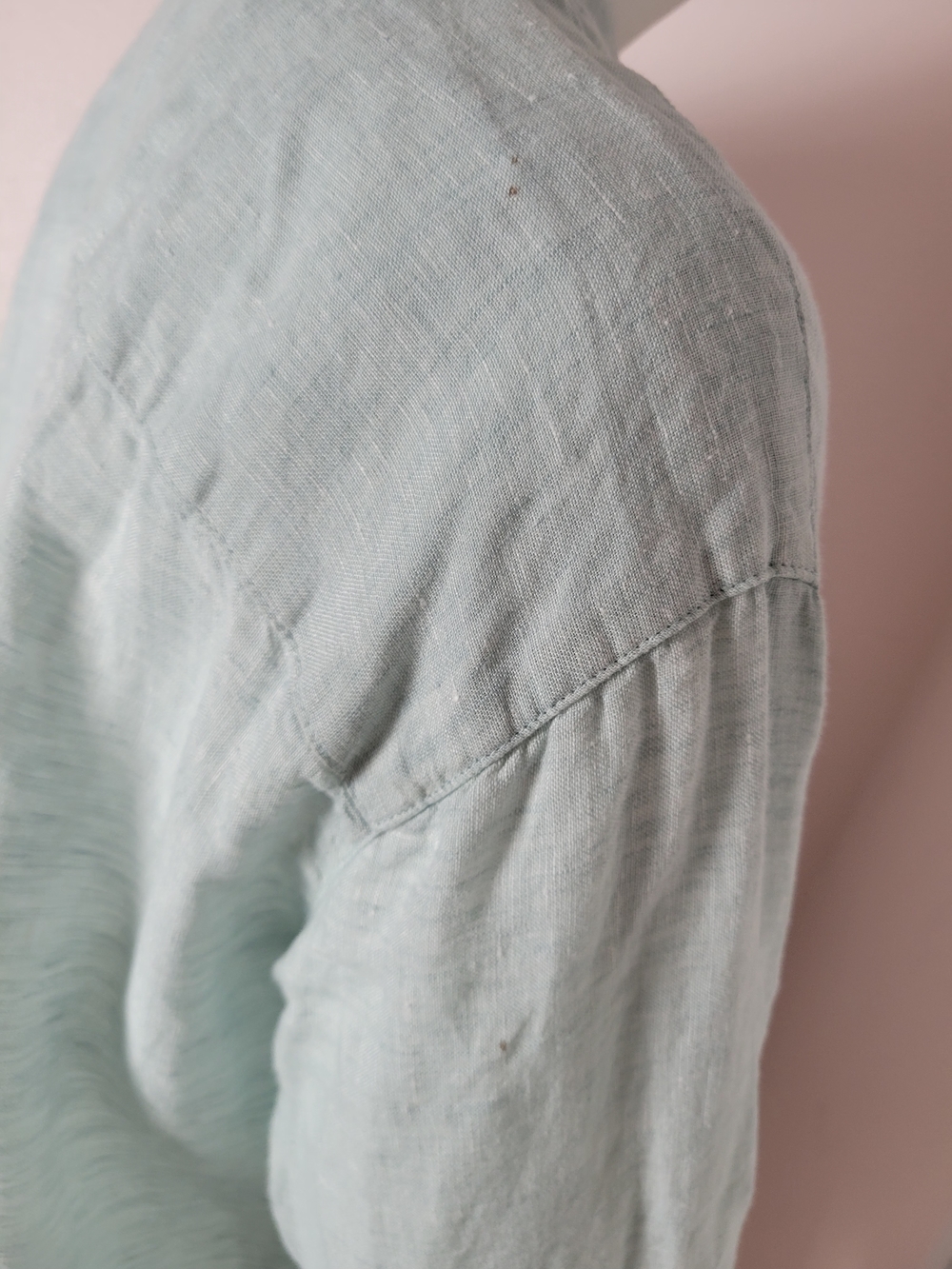 J. Jill Love Linen Light Blue Button Down Shirt Size M 100% Linen - Picture 6 of 11
